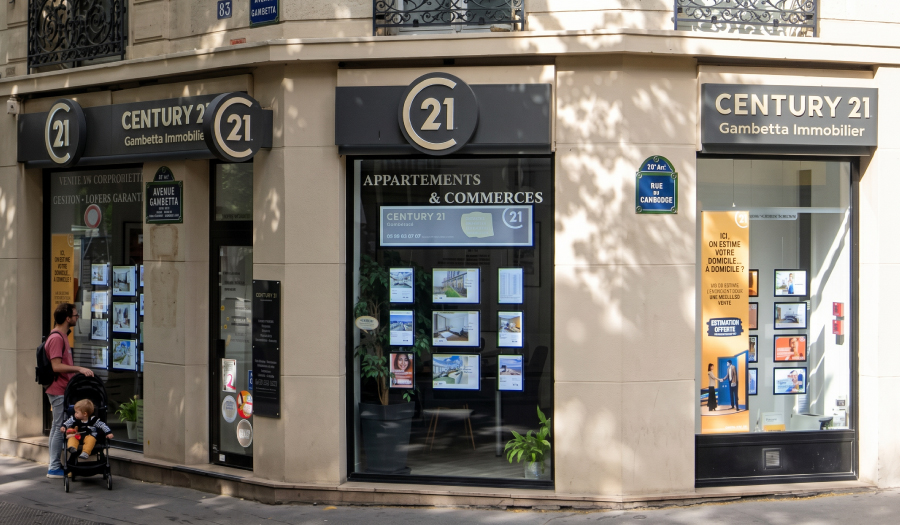 Façade CENTURY 21 Gambetta Immobilier