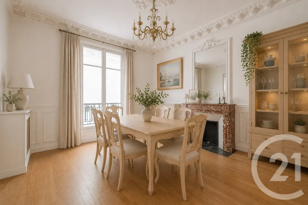 4 pièces haussmannien, 3 m sous plafond, charme préservé